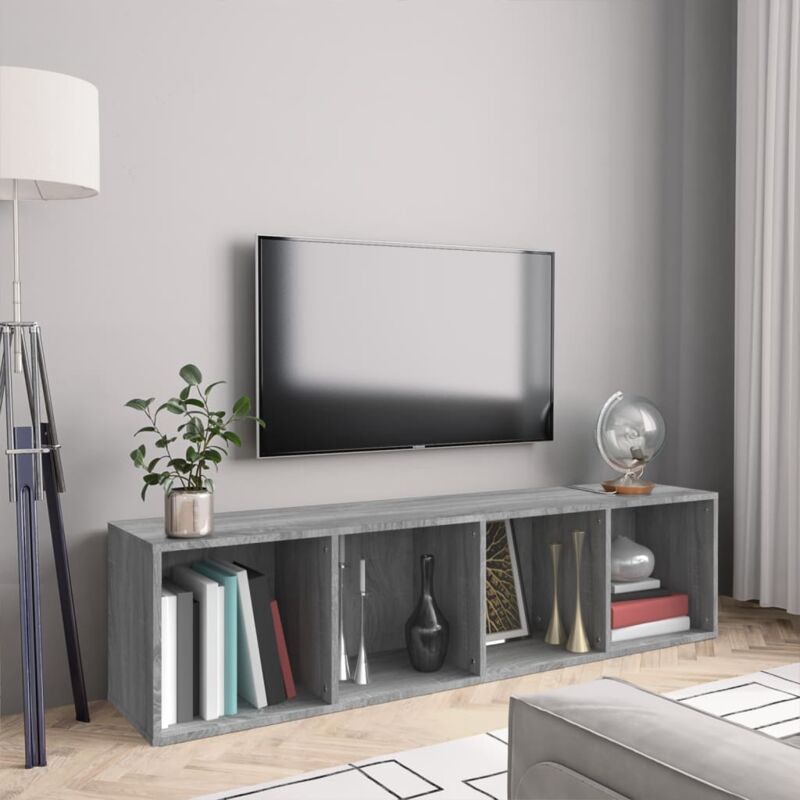 foto del prodotto vidaxl libreria mobile tv grigio sonoma 143x30x36 cm legno multistrato