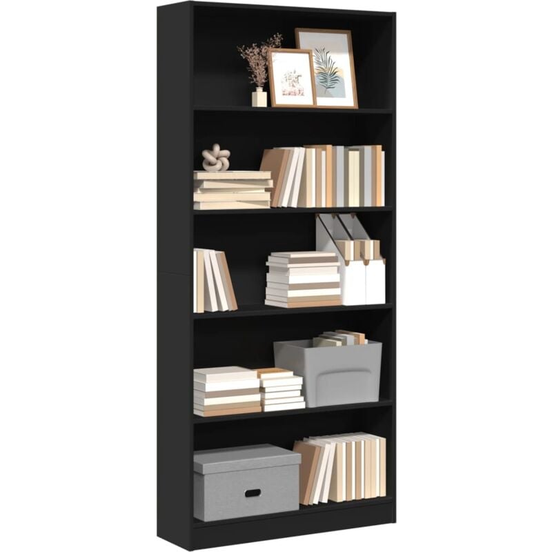 foto del prodotto vidaxl libreria nera 80x24x176 cm in legno multistrato