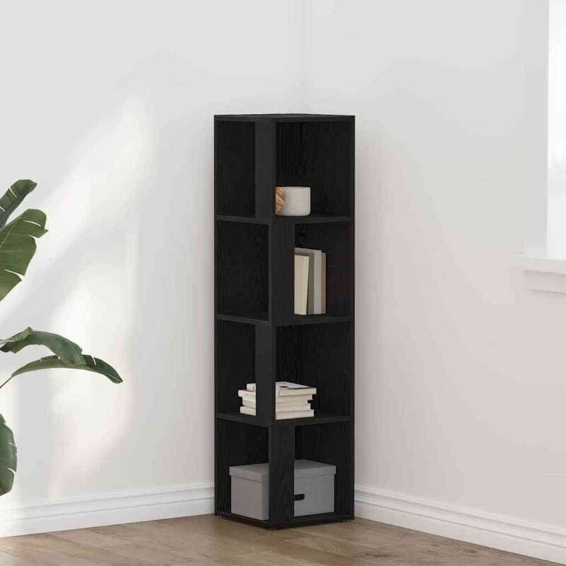 foto del prodotto vidaxl libreria nera in rovere 33x33x132 cm in legno ingegnerizzato
