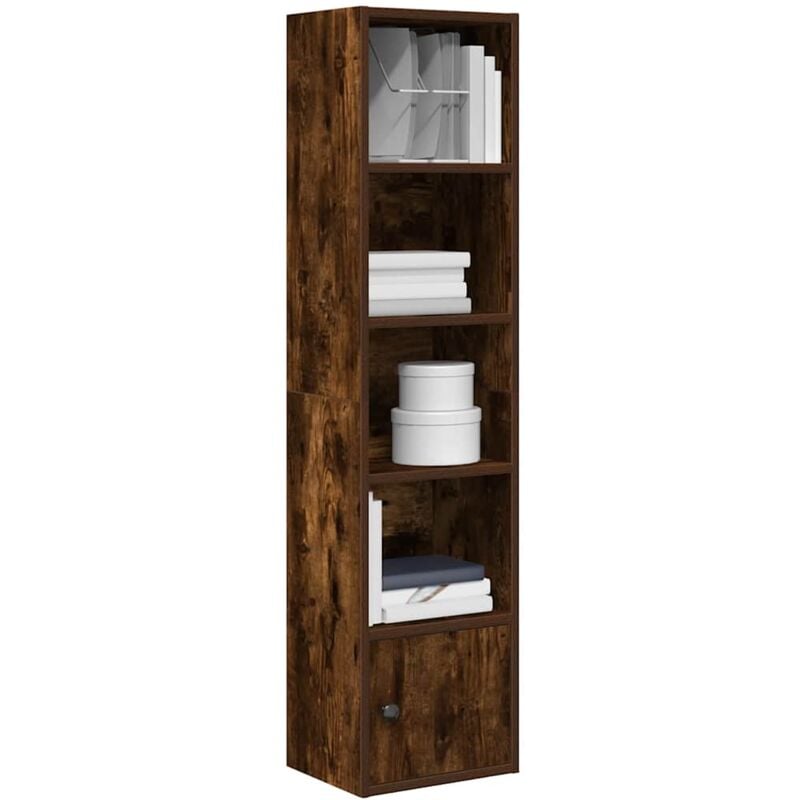 foto del prodotto vidaxl libreria rovere fumo 31x24x127 cm in legno multistrato