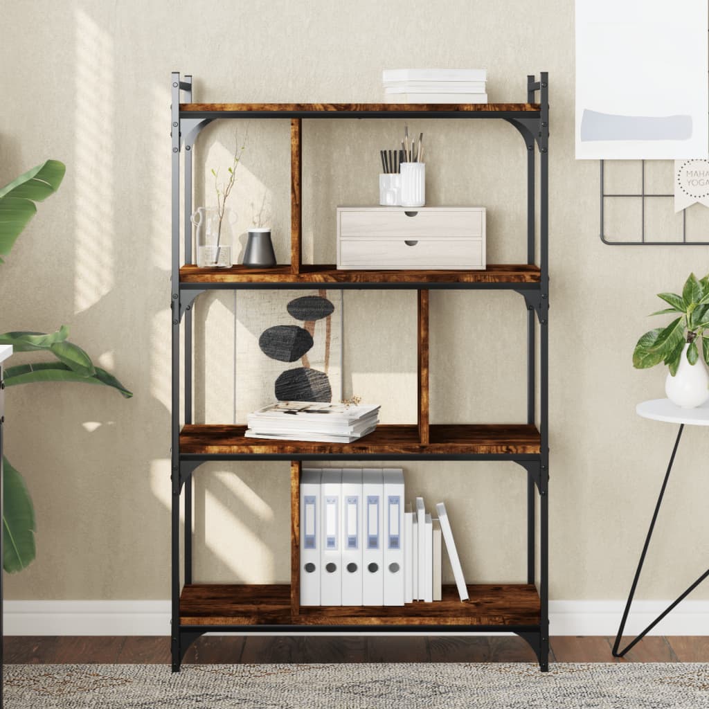 foto del prodotto vidaxl libreria rovere fumo 4 ripiani 76x32x123 cm legno multistrato