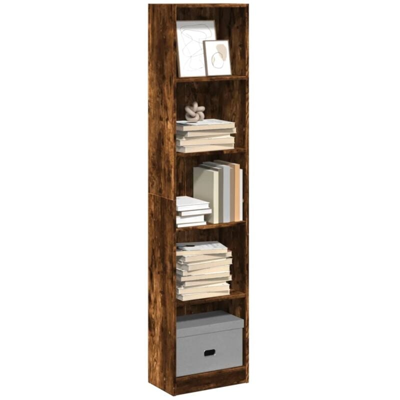 foto del prodotto vidaxl libreria rovere fumo 40x24x176 cm in legno multistrato