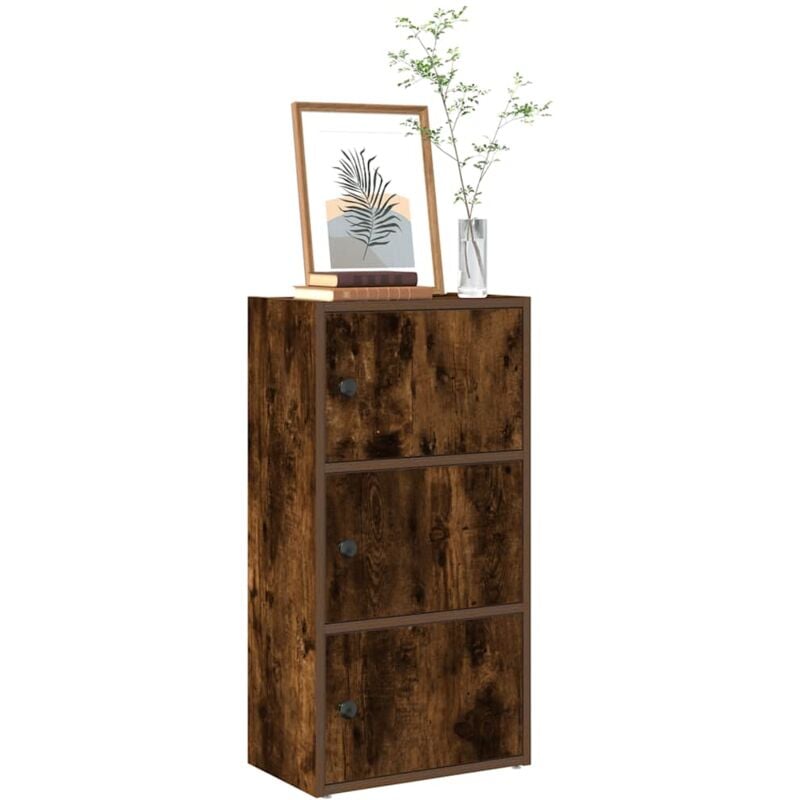 foto del prodotto vidaxl libreria rovere fumo 40x24x77 cm in legno multistrato