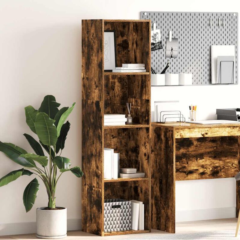 foto del prodotto vidaxl libreria rovere fumo 40x30x152 cm in legno multistrato