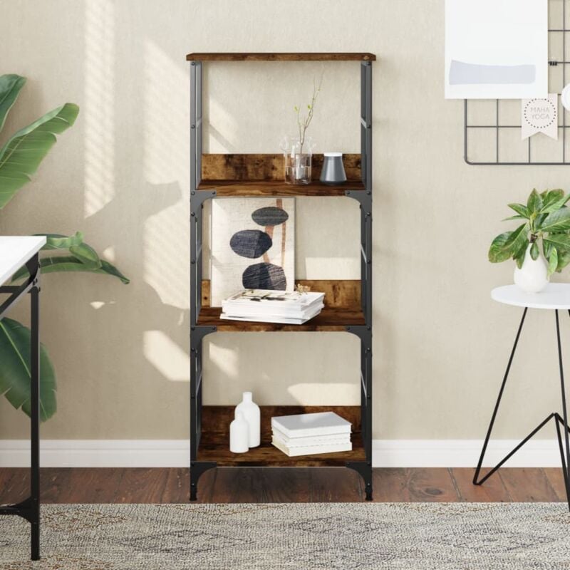 foto del prodotto vidaxl libreria rovere fumo 50x33x117,5 cm in legno multistrato