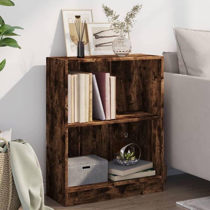 foto del prodotto vidaxl libreria rovere fumo 60x24x76 cm in legno multistrato