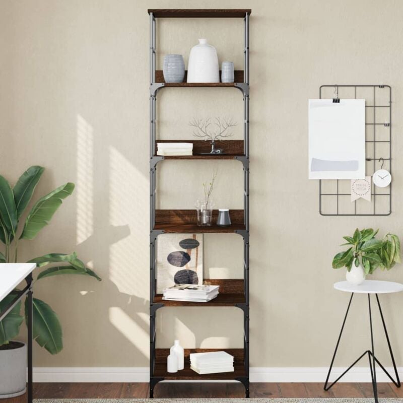 foto del prodotto vidaxl libreria rovere marrone 50x33x188,5 cm in legno multistrato