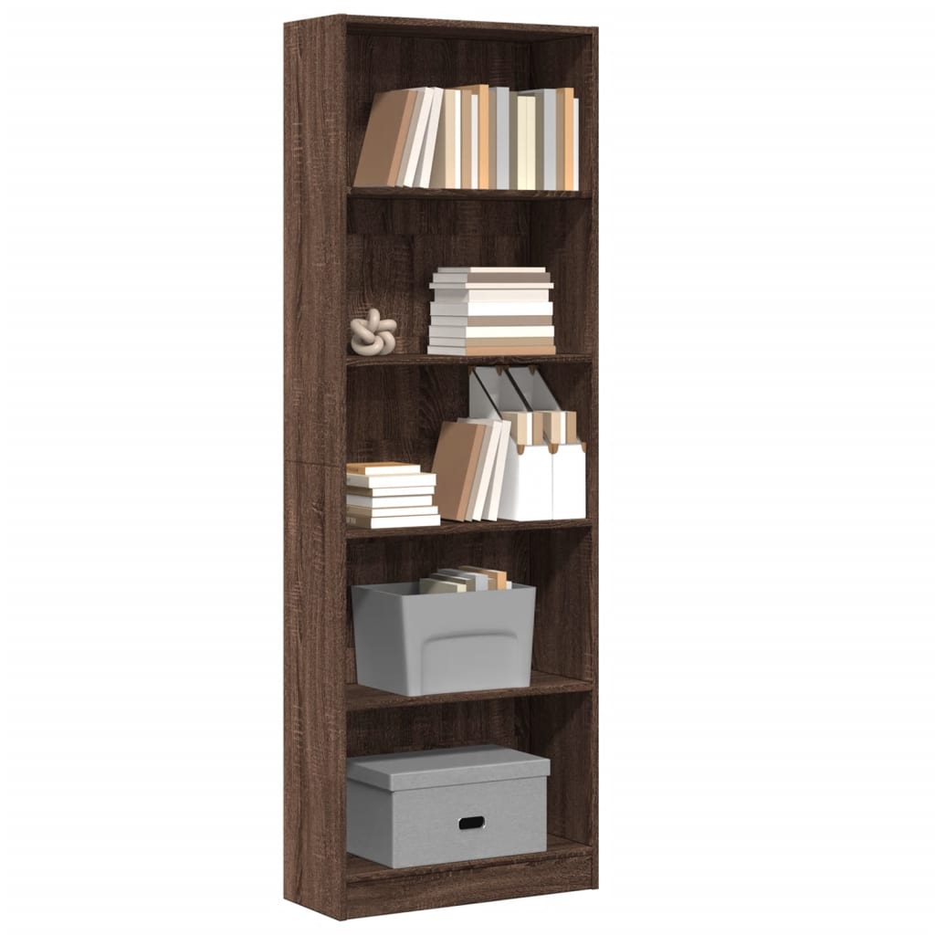 foto del prodotto vidaxl libreria rovere marrone 60x24x176 cm in legno multistrato