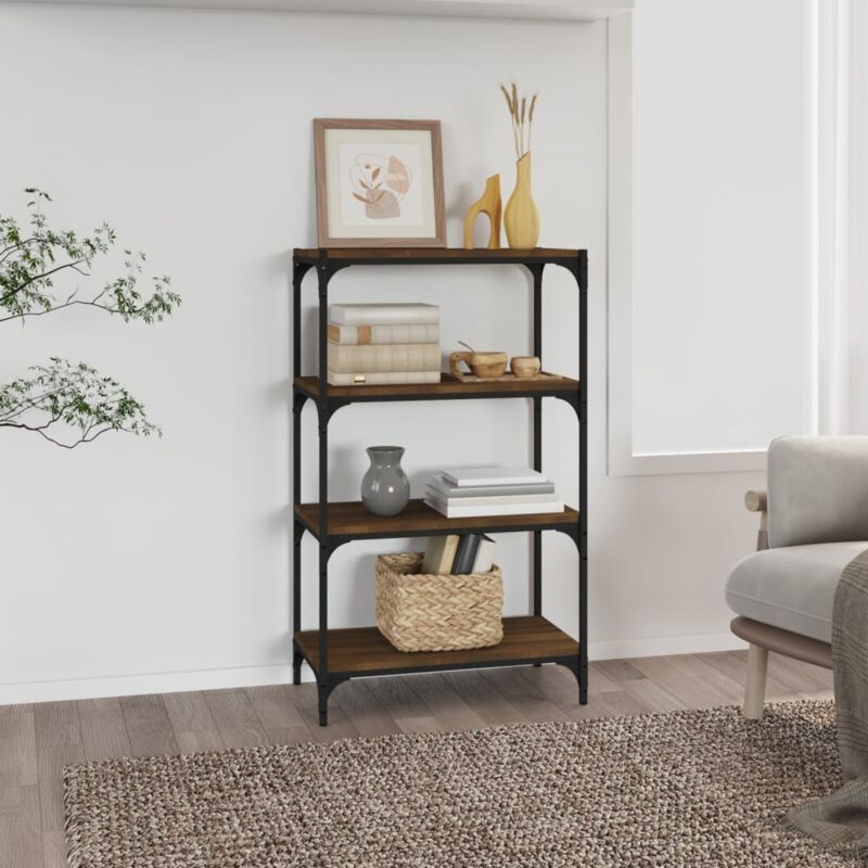 foto del prodotto vidaxl libreria rovere marrone 60x33x100cm legno multistrato e acciaio