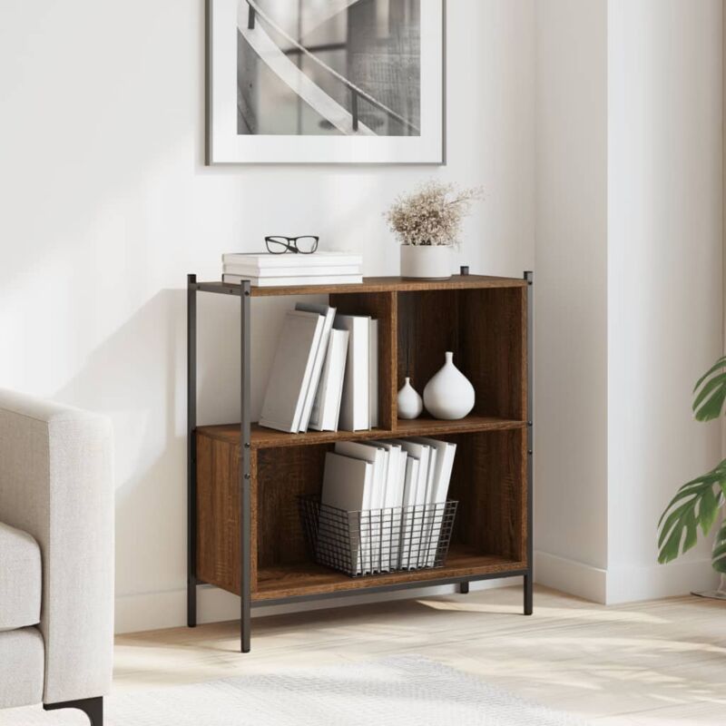 foto del prodotto vidaxl libreria rovere marrone 72x28x77,5 cm in legno multistrato