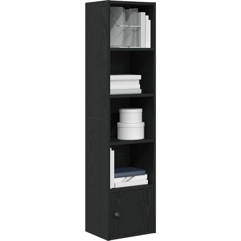 foto del prodotto vidaxl libreria rovere nero 31x24x127 cm in legno multistrato