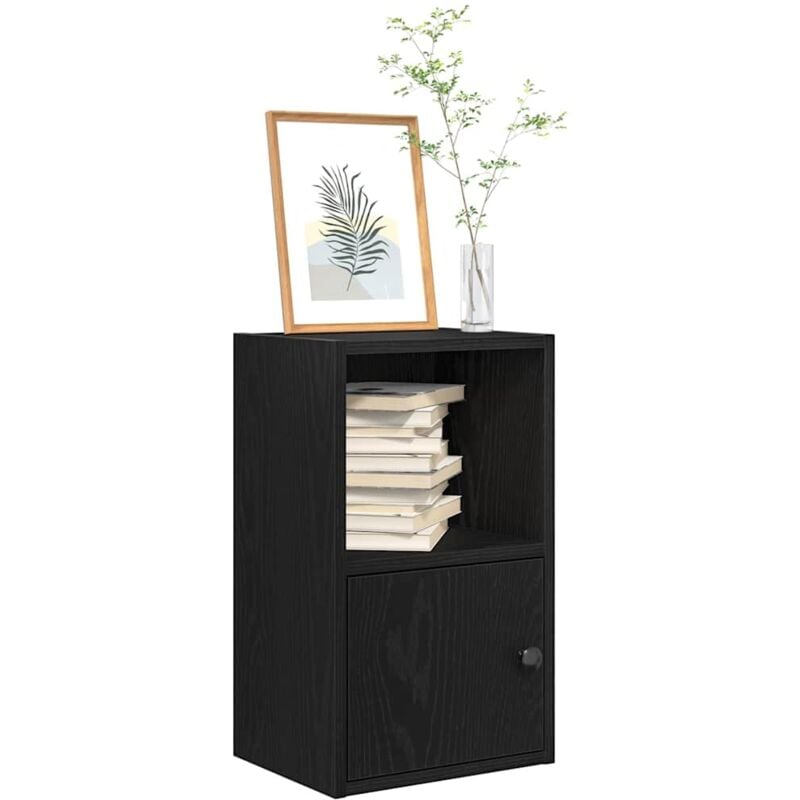 foto del prodotto vidaxl libreria rovere nero 31x24x52 cm in legno multistrato
