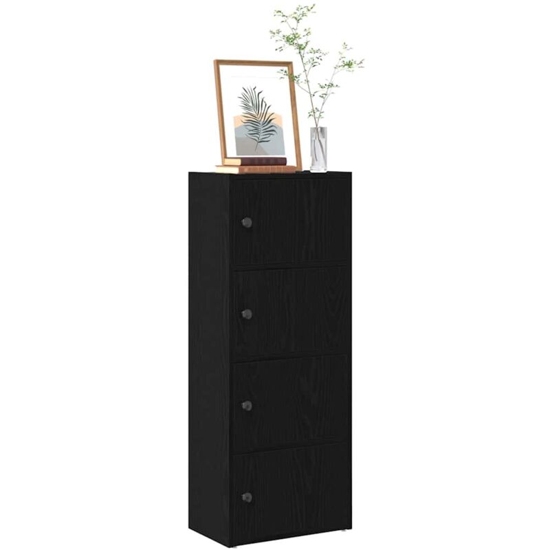 foto del prodotto vidaxl libreria rovere nero 40x24x102 cm in legno multistrato