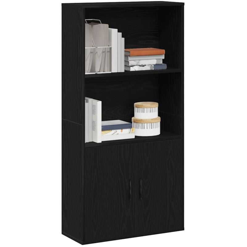 foto del prodotto vidaxl libreria rovere nero 60x24x120 cm in legno multistrato