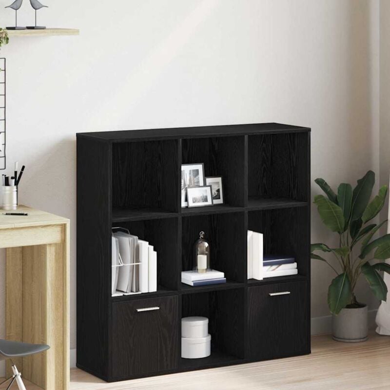 foto del prodotto vidaxl libreria rovere nero 98x29x97,5 cm legno multistrato