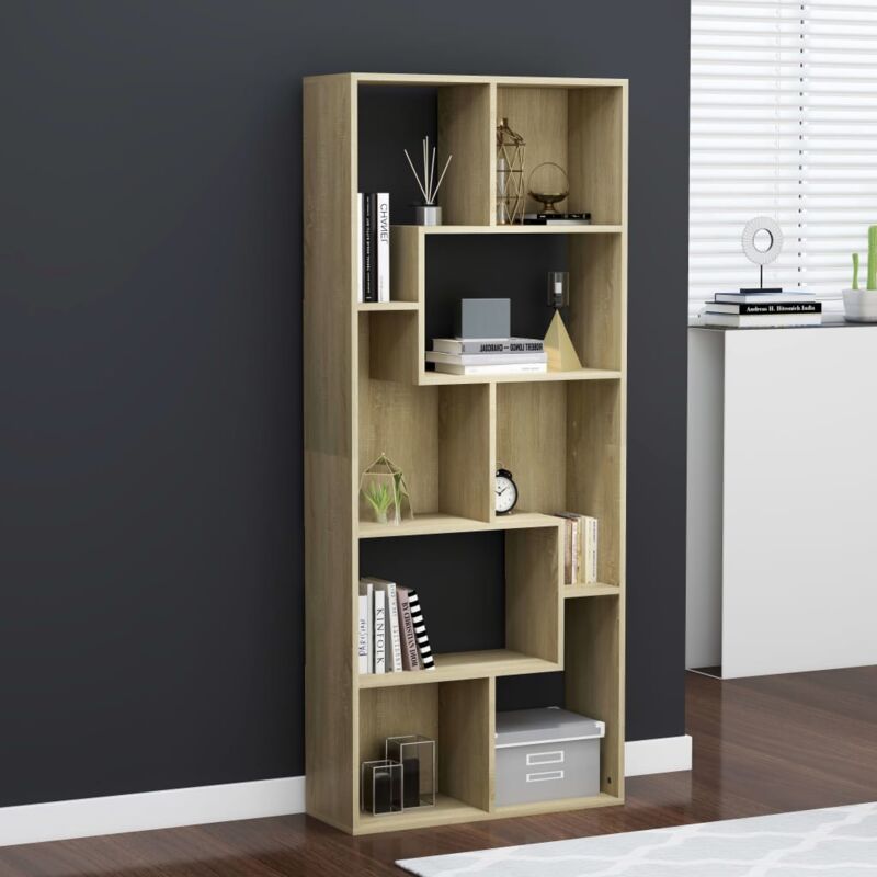 foto del prodotto vidaxl libreria rovere sonoma 67x24x161 cm in legno multistrato
