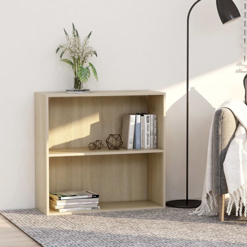 foto del prodotto vidaxl libreria rovere sonoma 80x30x76,5 cm in legno multistrato