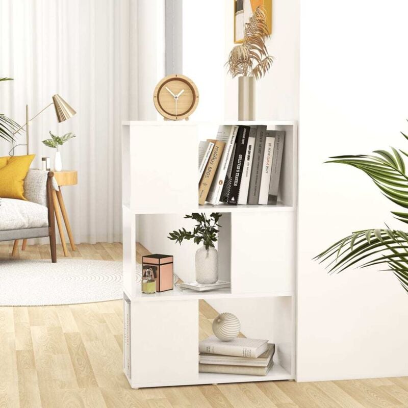 foto del prodotto vidaxl libreria salvaspazio moderna 3 scomparti ideale per qualsiasi stanza vari colori colore bianco