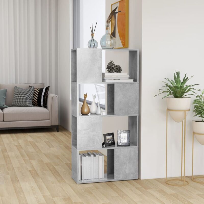 foto del prodotto vidaxl libreria salvaspazio moderna 4 scomparti ideale per qualsiasi stanza vari colori colore cemento