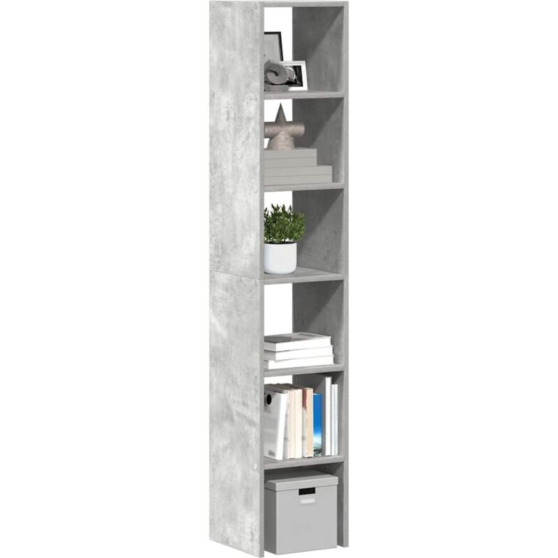 foto del prodotto vidaxl librerie 2 pz impilabili grigio cemento 30x30x80 cm truciolato