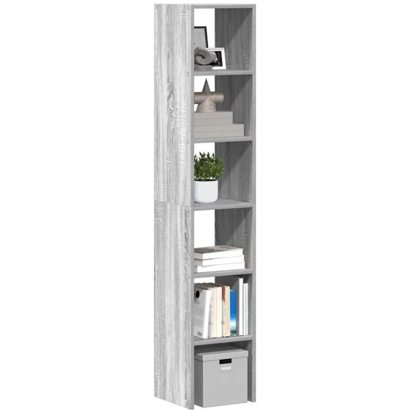 foto del prodotto vidaxl librerie 2 pz impilabili grigio sonoma 30x30x80cm in truciolato