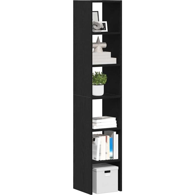 foto del prodotto vidaxl librerie 2 pz impilabili rovere nero 30x30x80 cm in truciolato