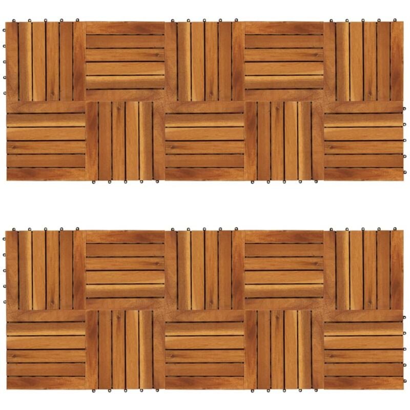 foto del prodotto vidaxl listelli in legno massello di accacia piastrelle da esterno marrone vari pezzi modelli 20 pz