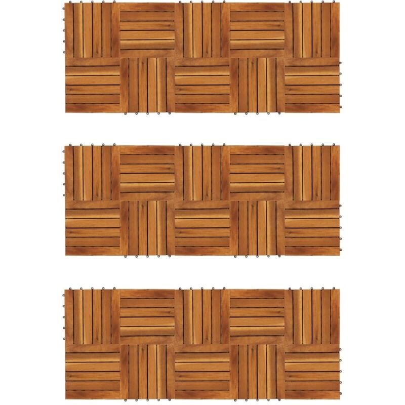 foto del prodotto vidaxl listelli in legno massello di accacia piastrelle da esterno marrone vari pezzi modelli 30 pz