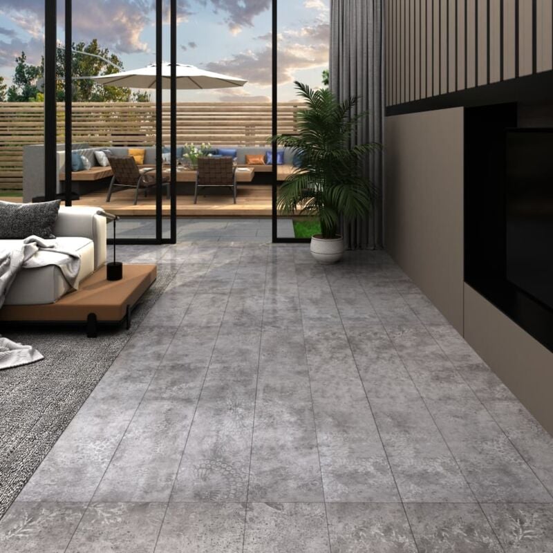 foto del prodotto vidaxl listoni autoadesivi in pvc 5,21 m 2 mm grigio cemento