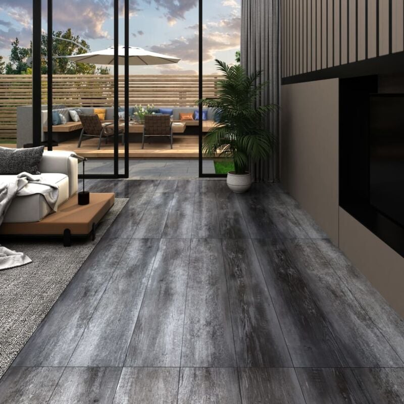 foto del prodotto vidaxl listoni autoadesivi in pvc 5,21 m 2 mm grigio lucido