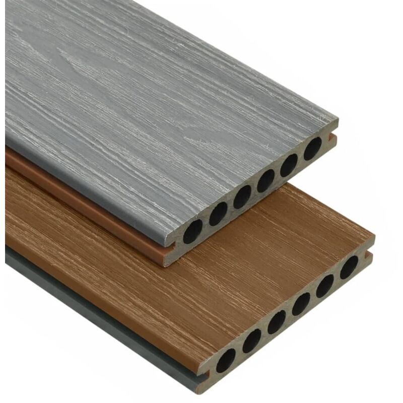 foto del prodotto vidaxl listoni decking wpc con accessori marroni e grigi 20m 2,2 m
