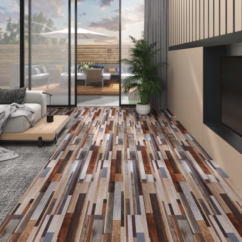 foto del prodotto vidaxl listoni pavimento pvc 5,02 m 2 mm autoadesivi multicolore