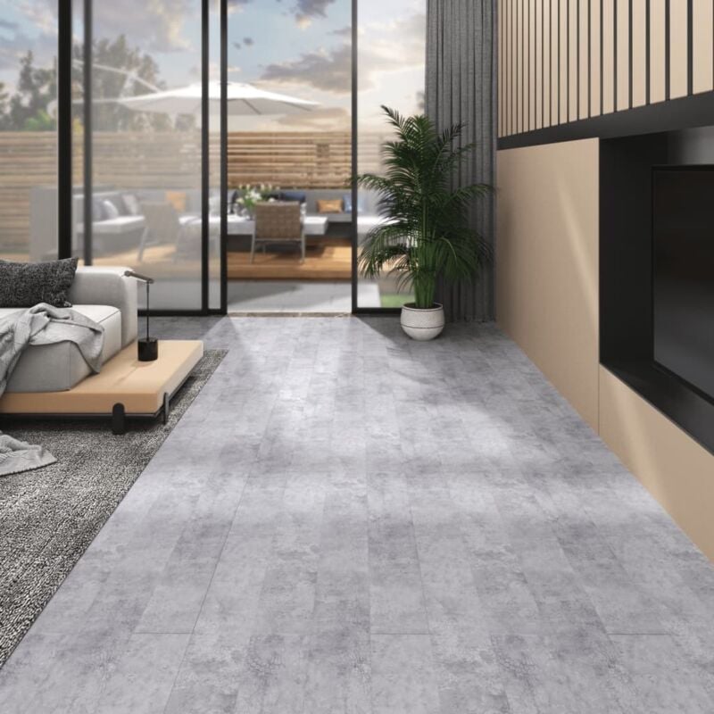 foto del prodotto vidaxl listoni pavimento pvc durevole antiscivolo 5,02 m 2 mm autoadesivi vari colori colore grigio cemento