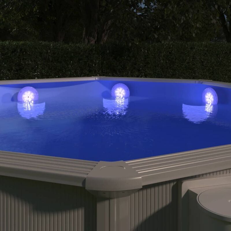 foto del prodotto vidaxl luce led piscina galleggiante subacquea con telecomando bianca