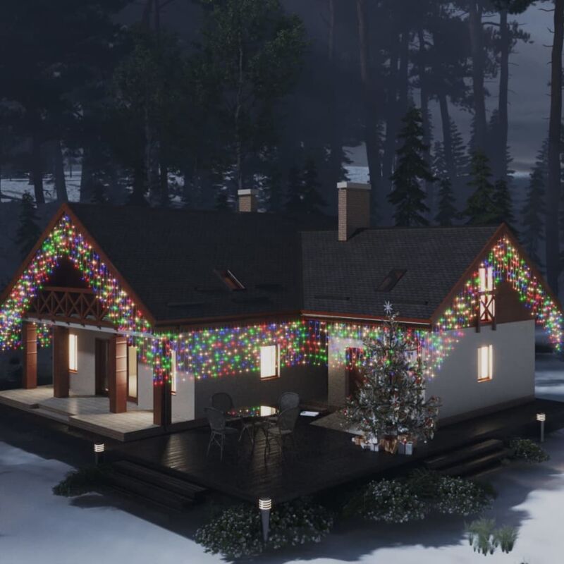 foto del prodotto vidaxl luci a ghiaccioli a led 10 m 400 led colorati 8 funzioni