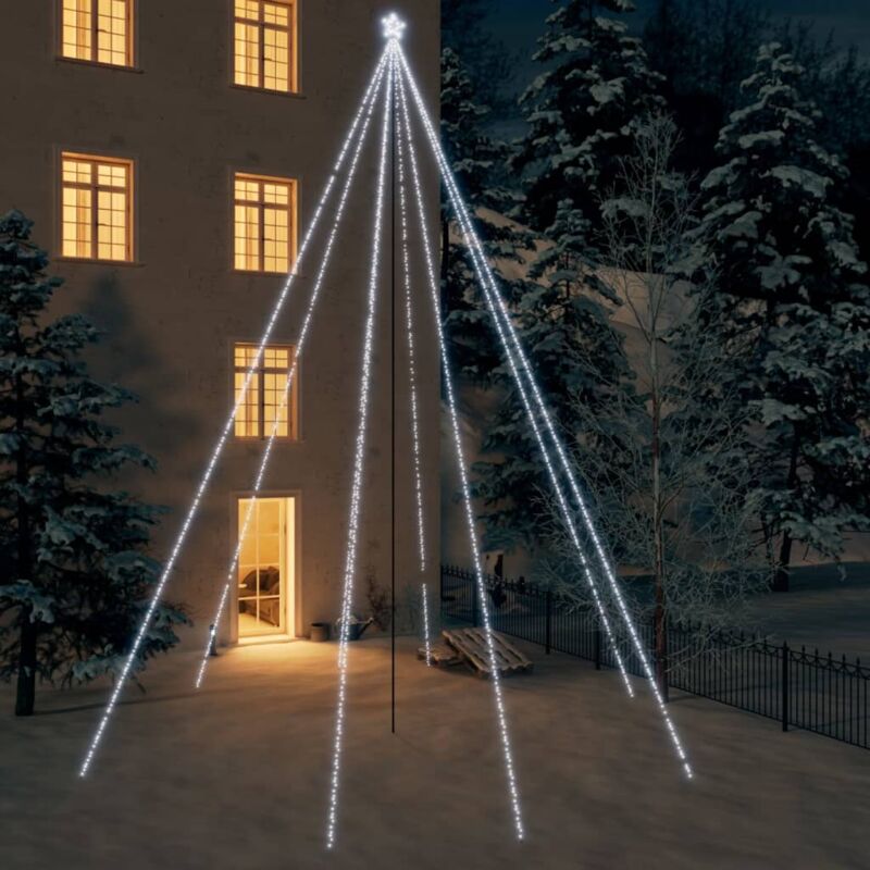 foto del prodotto vidaxl luci albero di natale interni esterni 1300led bianco freddo 8 m