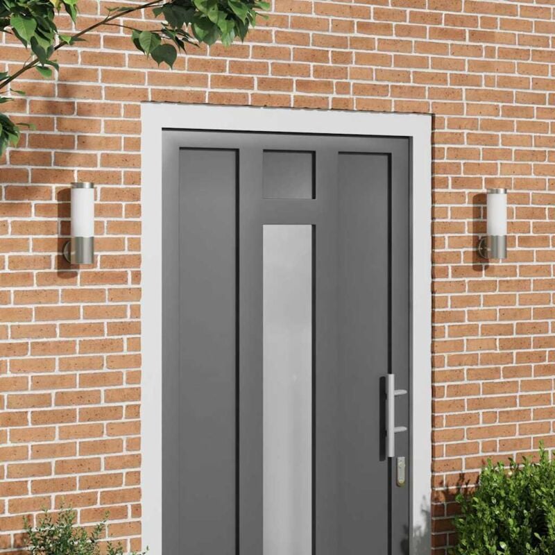 foto del prodotto vidaxl luci da muro esterne 2 pezzi acciaio inossidabile argento ip44