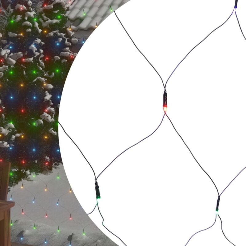 foto del prodotto vidaxl luci di natale a rete colorate 3x3m 306 led interni esterni