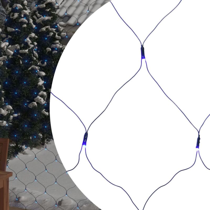 foto del prodotto vidaxl luci di natale rete blu 4x4m 544 led interni esterni