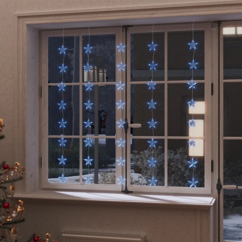 foto del prodotto vidaxl luci fatate a stella a led 200 led blu 8 funzioni