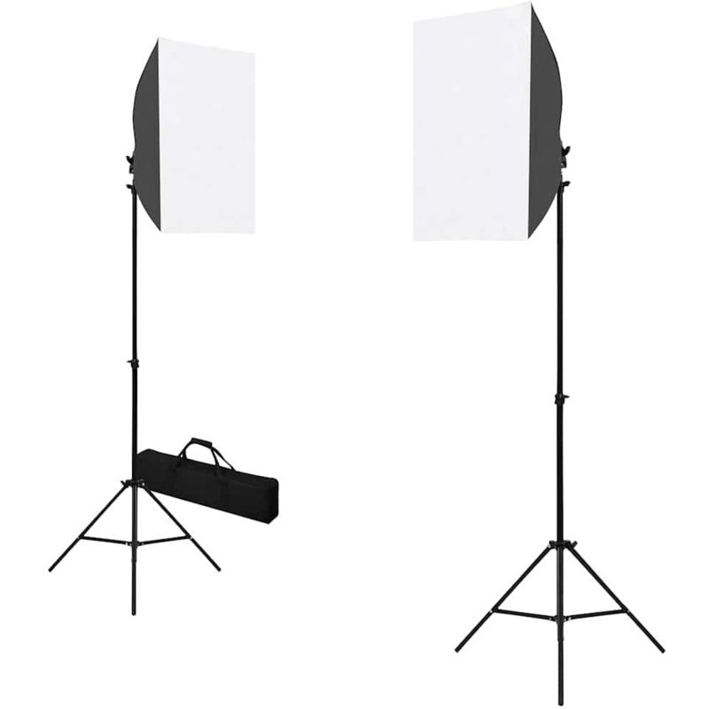 foto del prodotto vidaxl luci professionali da studio 2 pz 40x60 cm in acciaio nero