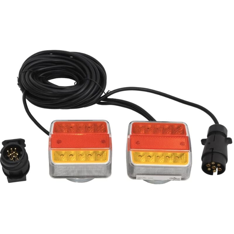 foto del prodotto vidaxl luci rimorchio 2 pz rosso 10,5x7,5x10 cm 12v lampadina led