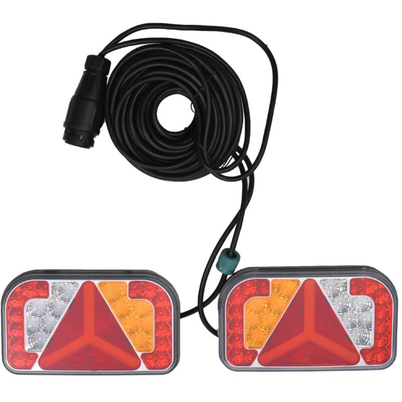 foto del prodotto vidaxl luci rimorchio 2 pz rosso 24x5x14,5 cm 12v lampadina led