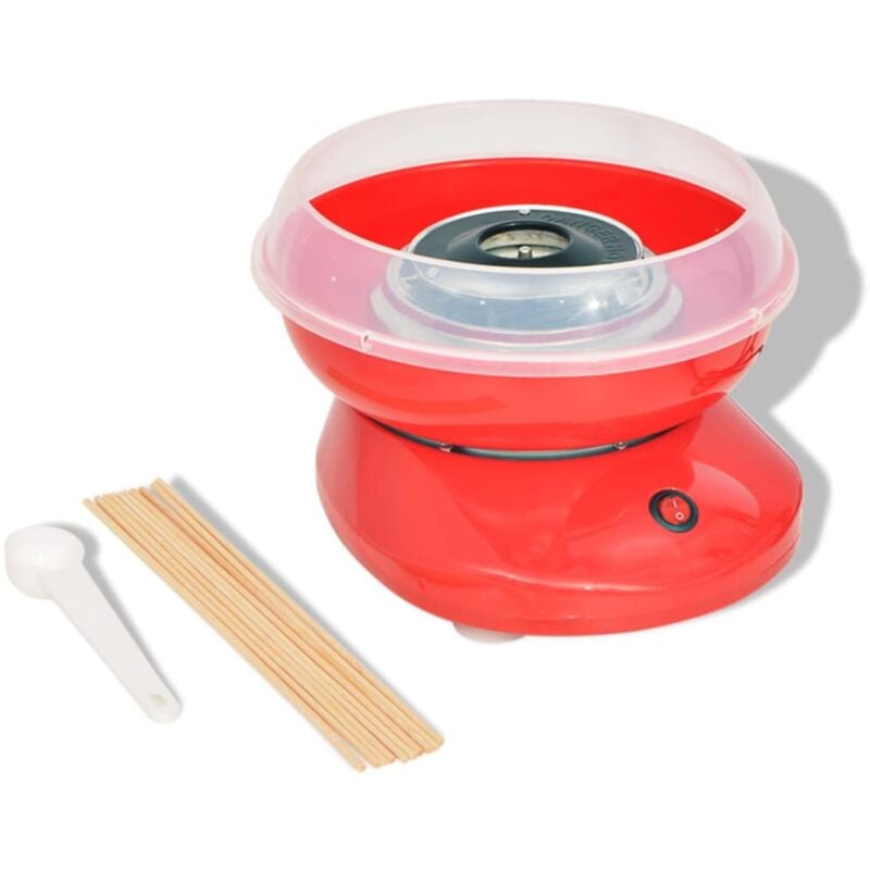 foto del prodotto vidaxl macchina per lo zucchero filato 480 w con cucchiaio misuratore vari colori colore rossa