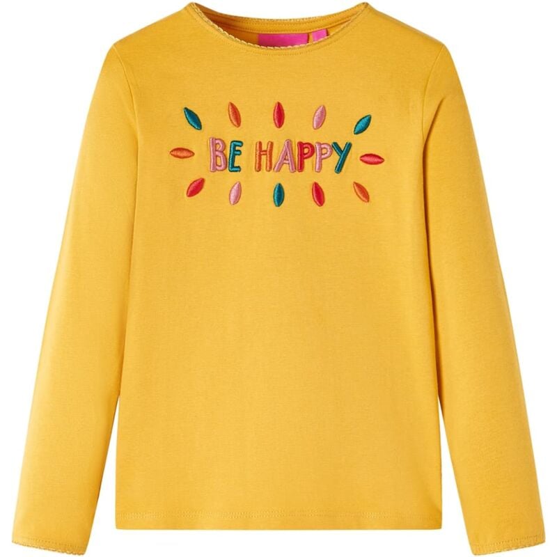 foto del prodotto vidaxl maglietta per bambini maniche lunghe ocra scuro 116
