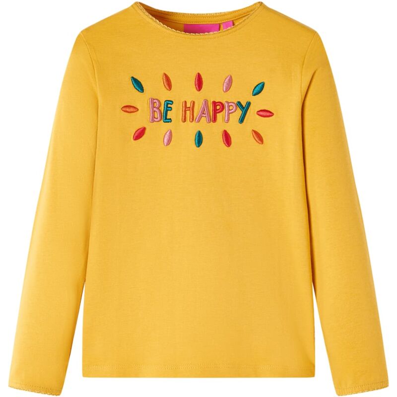 foto del prodotto vidaxl maglietta per bambini maniche lunghe ocra scuro 128