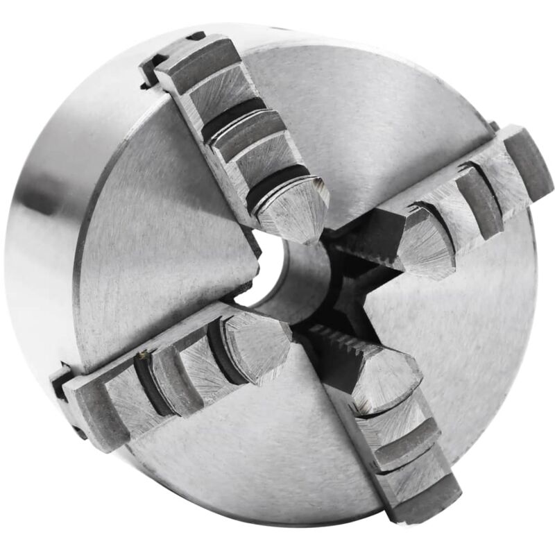 foto del prodotto vidaxl mandrino da tornio a 4 griffe autocentrante in acciaio disponibili varie misure dimensioni 100 mm