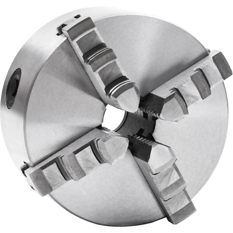 foto del prodotto vidaxl mandrino da tornio a 4 griffe autocentrante in acciaio disponibili varie misure dimensioni 125 mm