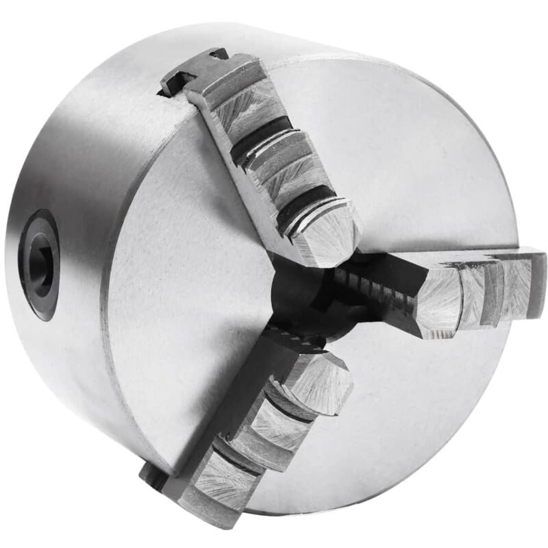 foto del prodotto vidaxl mandrino per tornio a 3 griffe autocentrante in acciaio disponibili varie misure dimensioni 100 mm