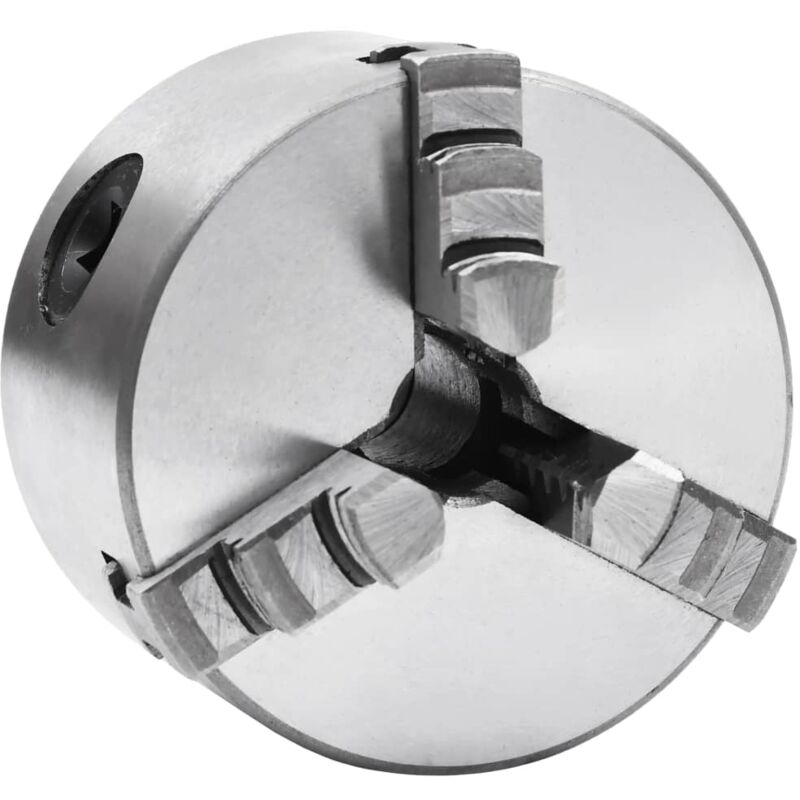 foto del prodotto vidaxl mandrino per tornio a 3 griffe autocentrante in acciaio disponibili varie misure dimensioni 80 mm